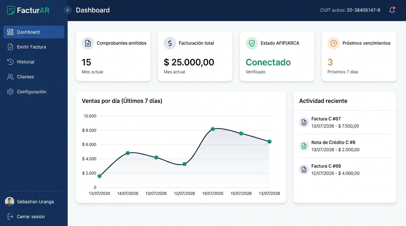 FacturAR — facturación desde WhatsApp