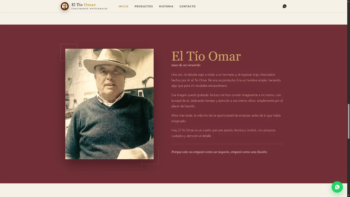 El Tío Omar — captura del sitio