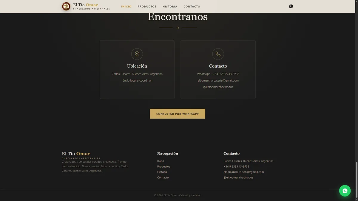El Tío Omar — captura del sitio